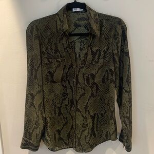 Express green snake design blouse
